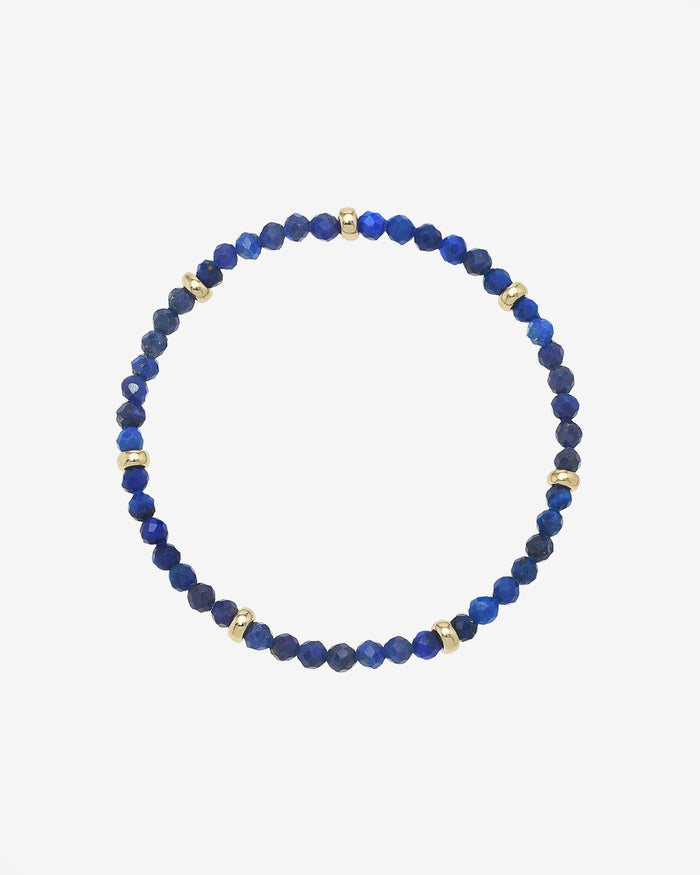 14K Gold Blue Lapis Segment Bead Bracelet, photo 1