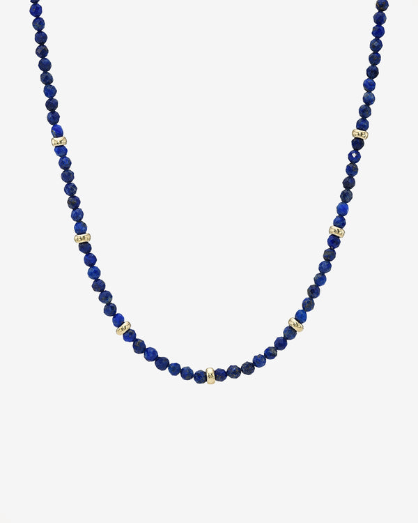 14K Gold Blue Lapis Segment Bead Necklace, photo 1