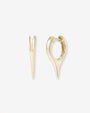 14K Gold Dagger Huggie Earrings, photo 1