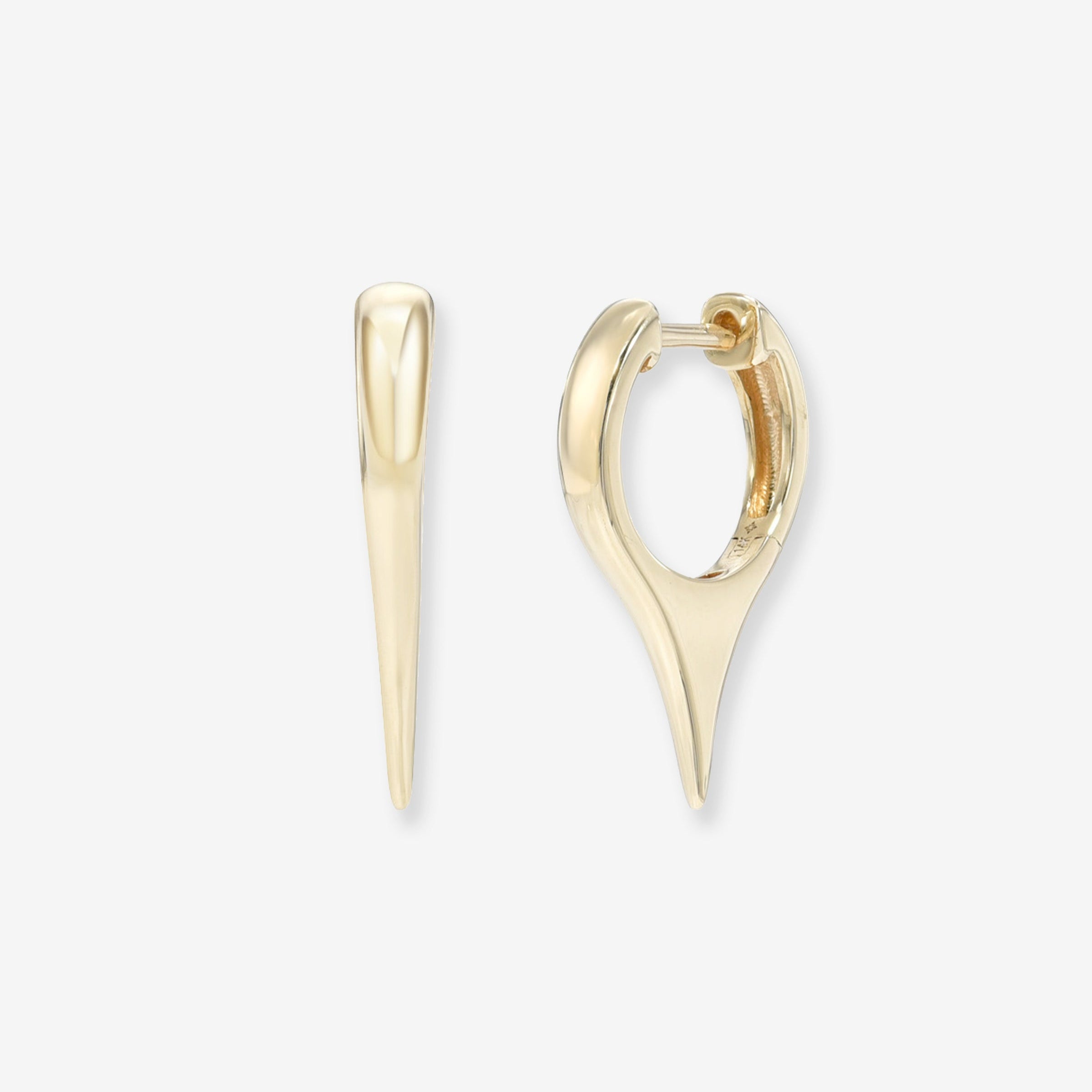 14K Gold Dagger Huggie Earrings, photo 1