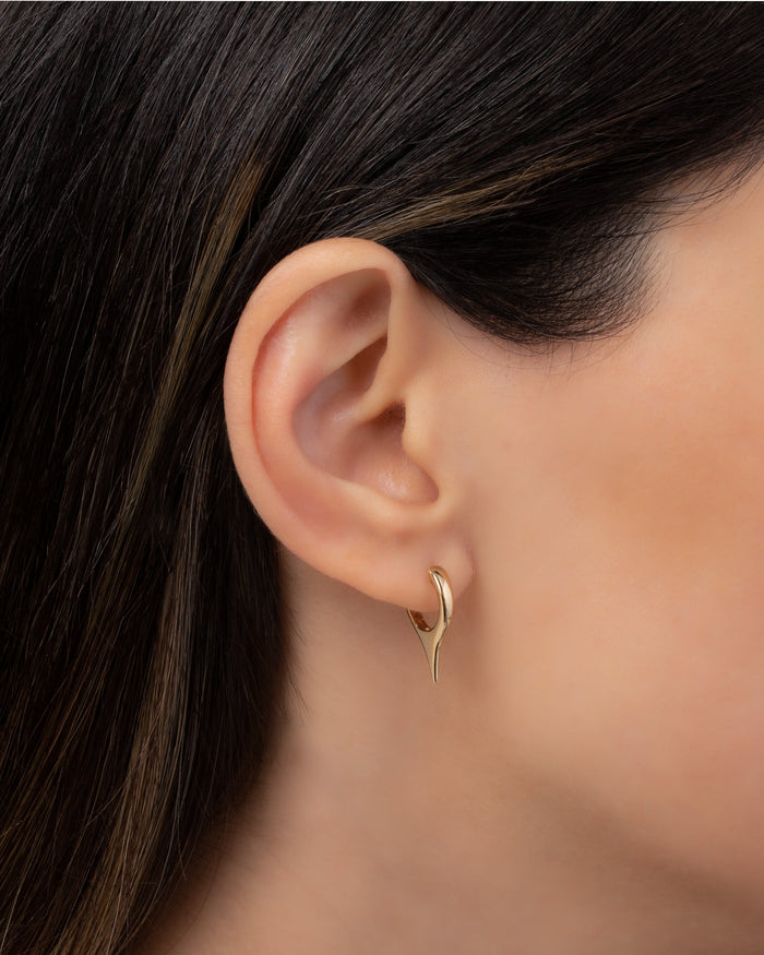 14K Gold Dagger Huggie Earrings, photo 3