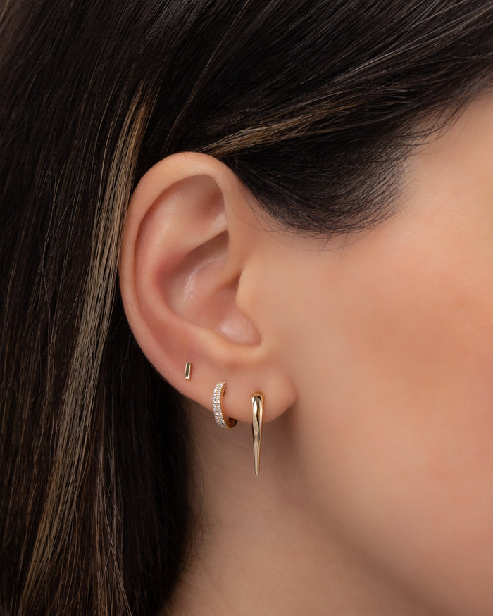 14K Gold Dagger Huggie Earrings, photo 4