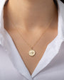 Collar de medallón de brújula con diamante en oro de 14K, foto 2