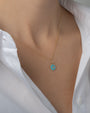 Dije de ojo turco con turquesa y diamantes en oro de 14K, foto 3