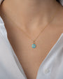 Dije de ojo turco con turquesa y diamantes en oro de 14K, foto 2