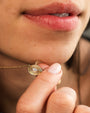 14K Gold Diamond Ribbed Evil Eye Necklace, photo 3