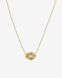 14K Gold Diamond Ribbed Evil Eye Necklace, photo 1