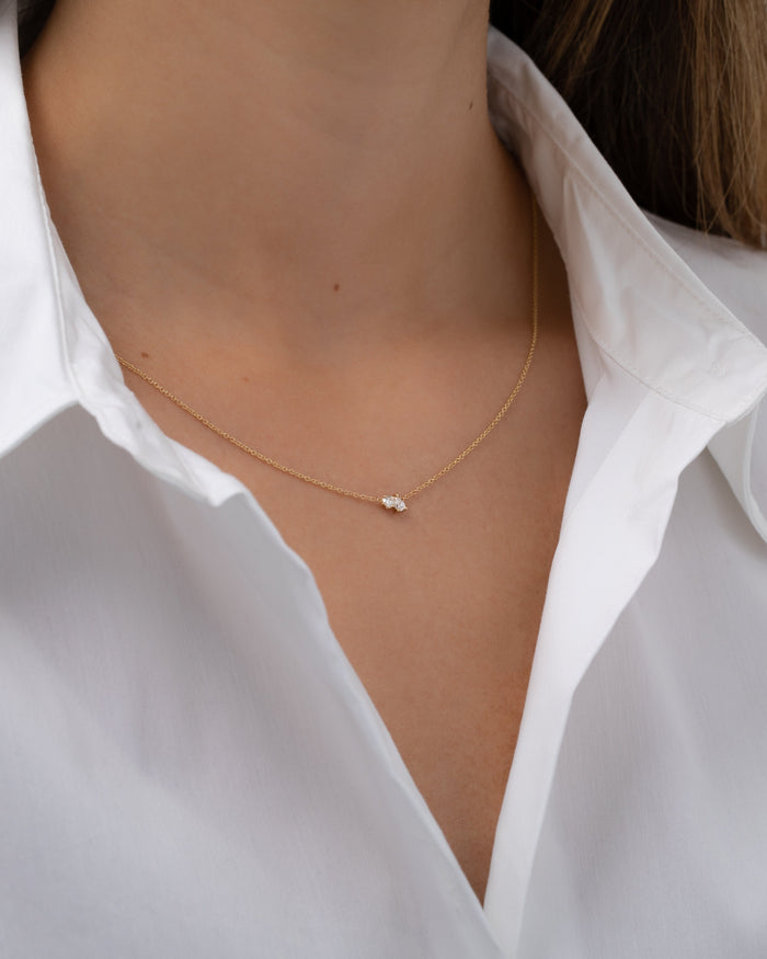 Collar Toi et Moi de diamantes en oro de 14K, foto 3