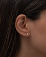 Aretes de botón Toi et Moi de diamantes en oro de 14K, foto 3