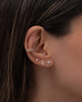 Aretes de botón Toi et Moi de diamantes en oro de 14K, foto 4