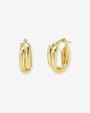 Aretes de aro ovalados de doble torsión en oro de 14K, foto 1