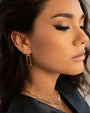 Aretes de botón trío de diamantes en oro de 14K, foto 2