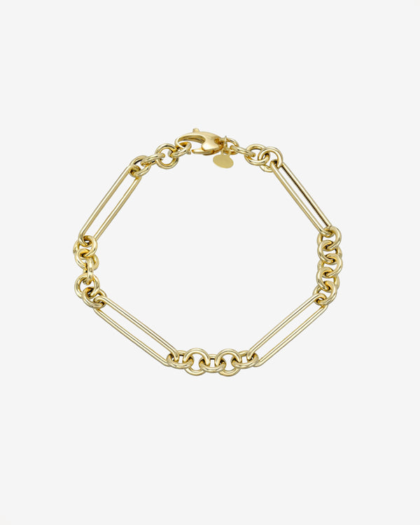 14K Gold Elongated Paper Clip Chain Bracelet, photo 1