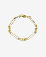 Pulsera de cadena Paper Clip alargada en oro de 14K