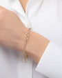 Pulsera de cadena Paper Clip alargada en oro de 14K, foto 3