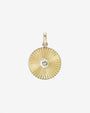 14K Gold Fluted Disc with Diamond Pendant, photo 1