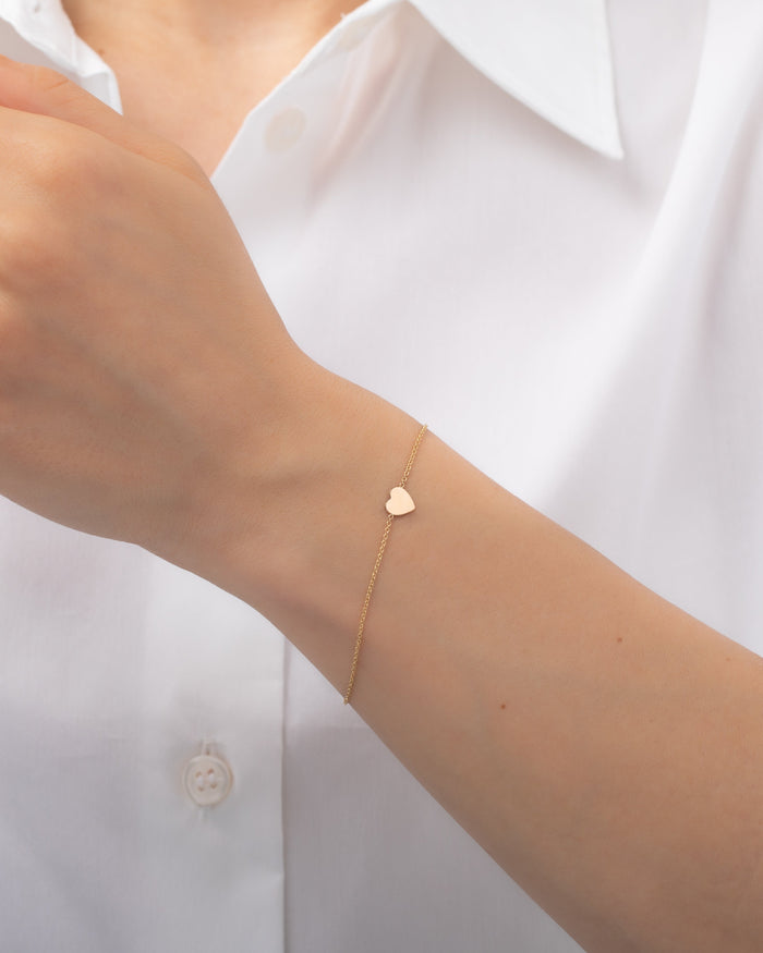 Pulsera de corazón en oro de 14K, foto 3