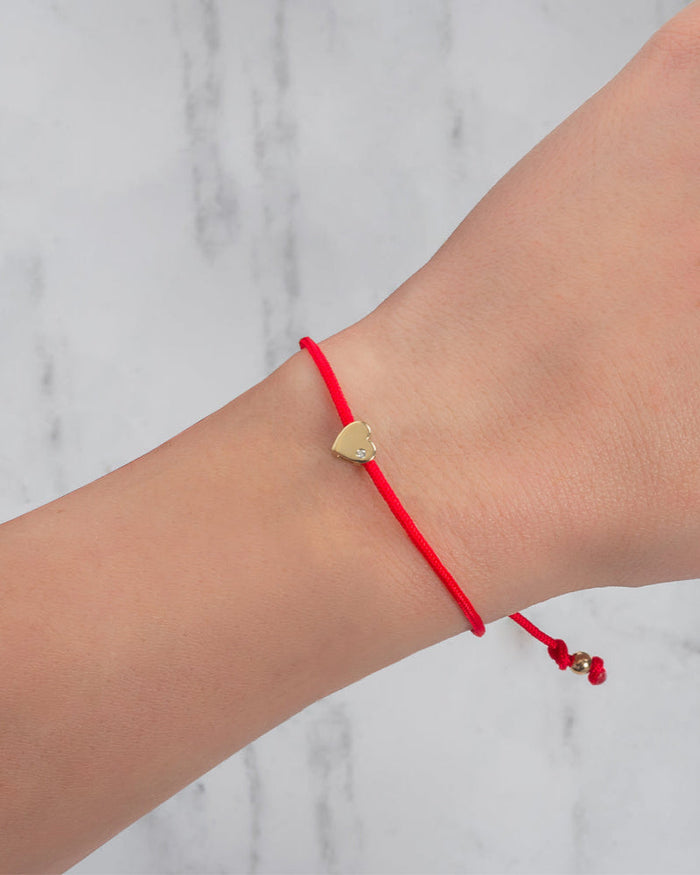 Pulsera Fortune con corazón y diamante en oro de 14K, foto 2