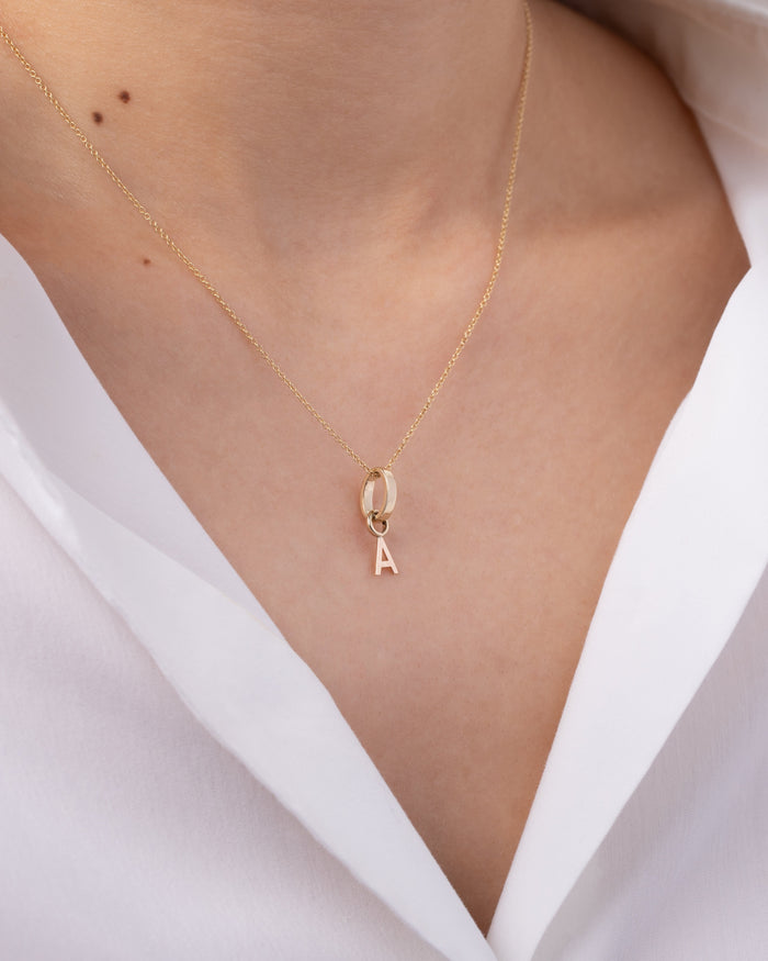 14K Gold Heirloom Initial A Charm, photo 4