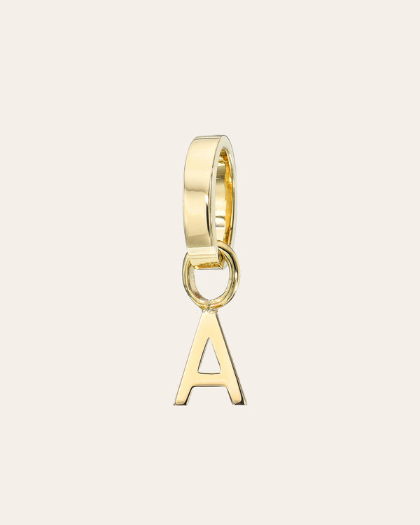 14K Gold Heirloom Initial A Charm, photo 2