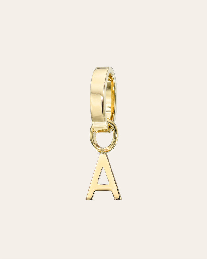 14K Gold Heirloom Initial A Charm, photo 2