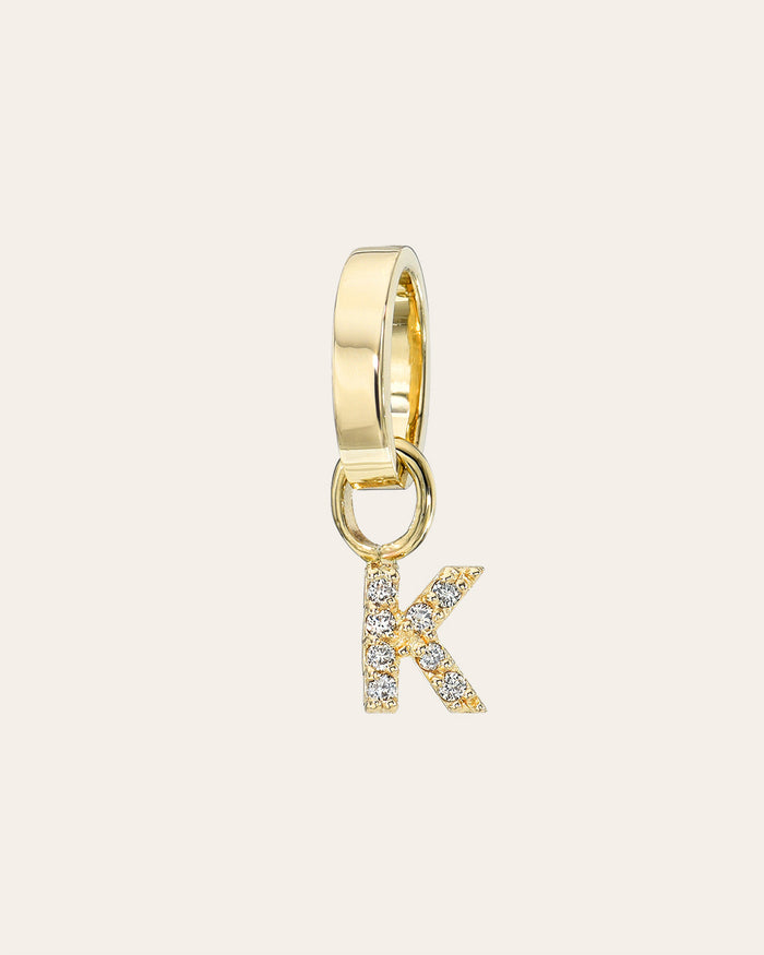 Dije de inicial K Heirloom con diamantes en oro de 14K, foto 2