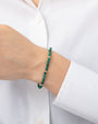 Pulsera de cuentas segmentada de malaquita en oro de 14K, foto 3