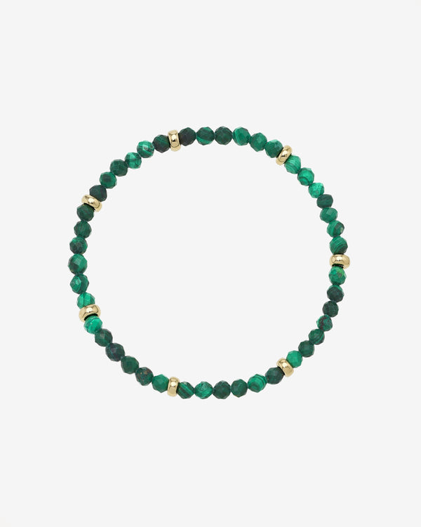 14K Gold Malachite Segment Bead Bracelet, photo 1