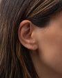 14K Gold Mini Diamond Bar Stud Earrings, photo 3