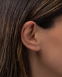 14K Gold Mini Diamond Bar Stud Earrings, photo 4