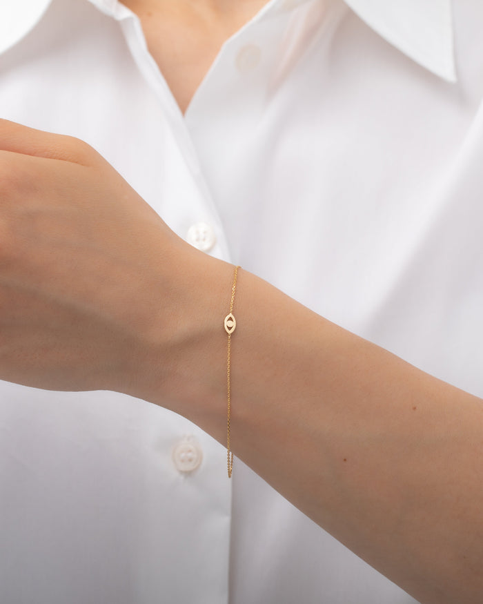 Pulsera con mini ojo turco en oro de 14K, foto 2