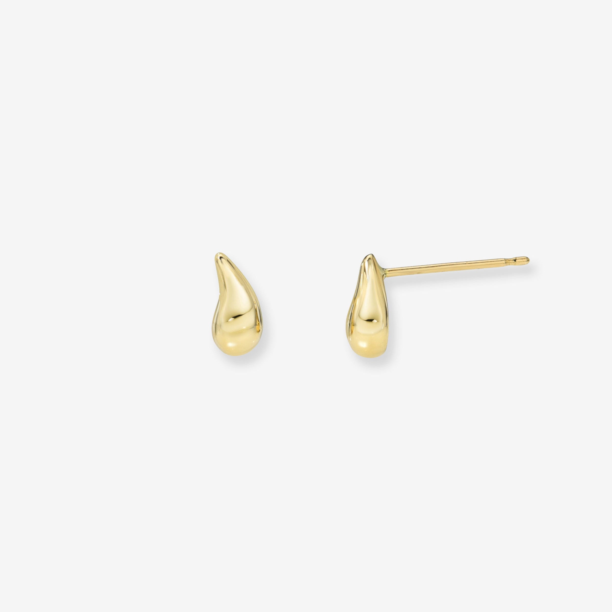 Aretes de botón de gota mini en oro de 14K, foto 1