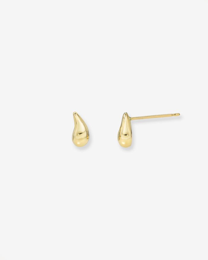 Aretes de botón de gota mini en oro de 14K, foto 1