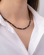 Collar de cuentas con segmentos de ónix negro en oro de 14K, foto 4