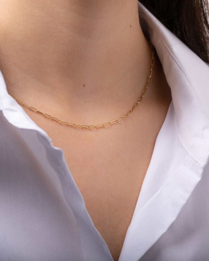 Collar de cadena de eslabón abierto en oro de 14K, foto 3