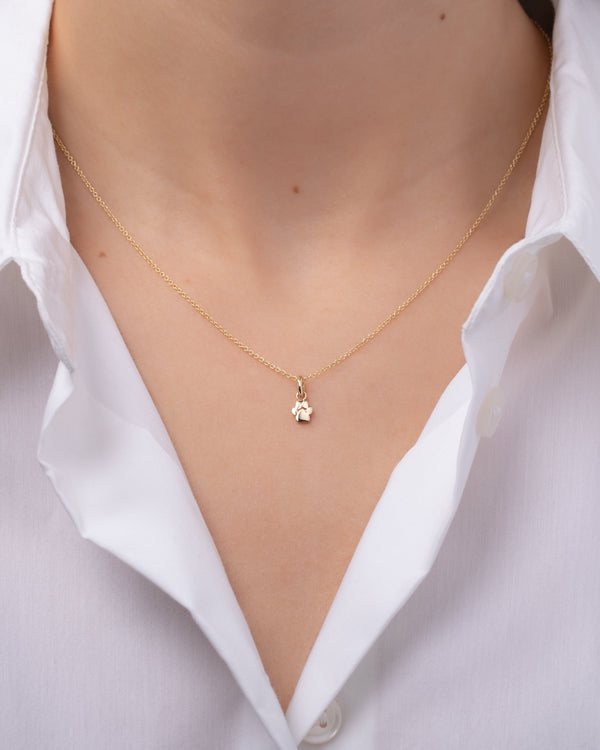 Collar con dije de huella en oro de 14K, foto 2