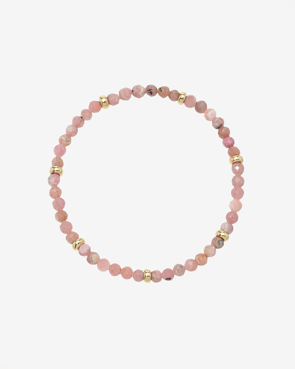 14K Gold Pink Rhodochrosite Segment Bead Bracelet, photo 1