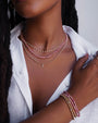 14K Gold Pink Rhodochrosite Segment Bead Necklace, photo 4