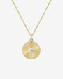 Collar de disco Fluted con diamante en bisel en oro de 14K, foto 1