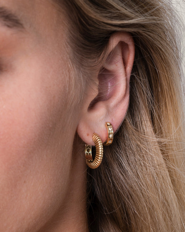 Diamond Starburst Huggie Earrings, photo 2