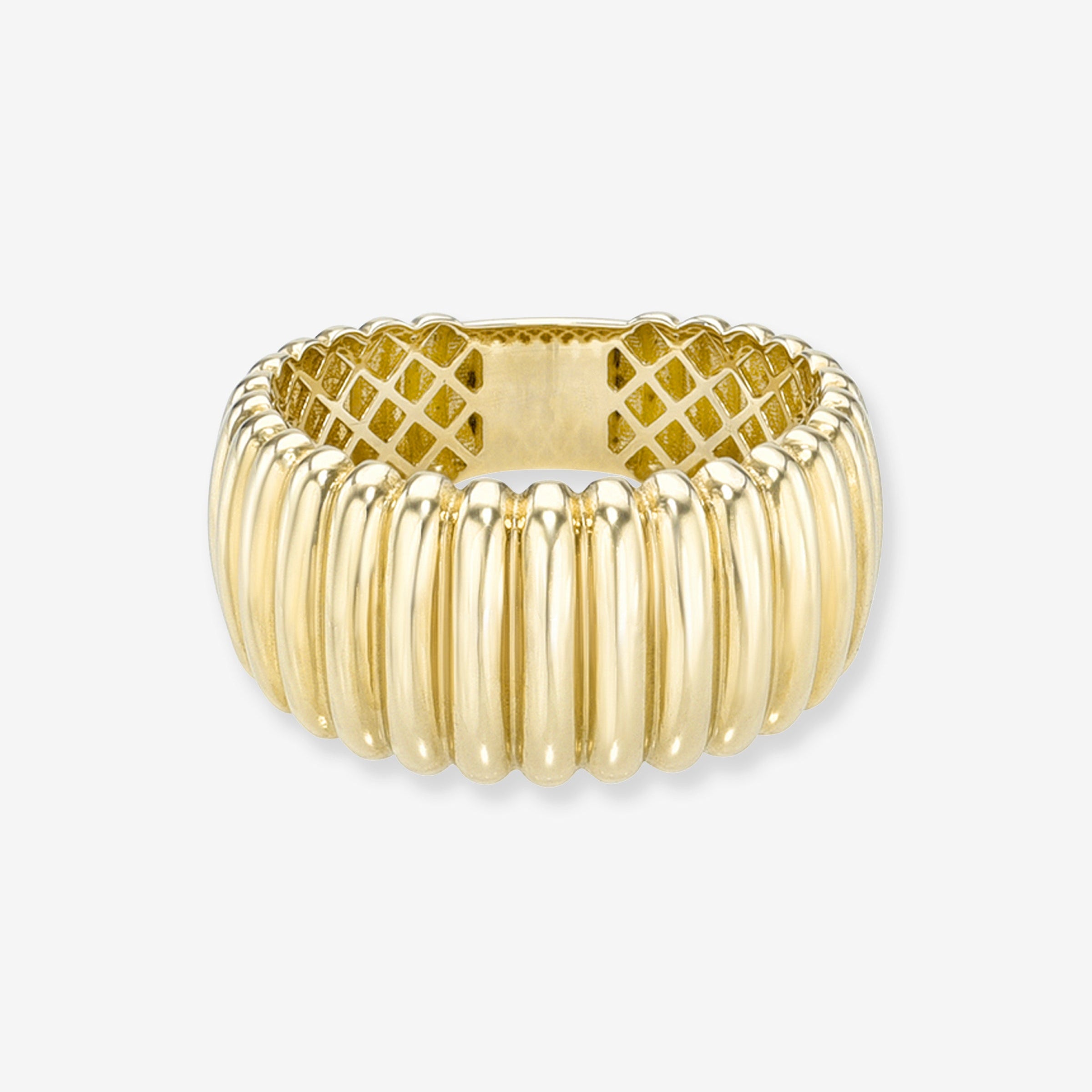 14K Gold Ribbed Ring, photo 1