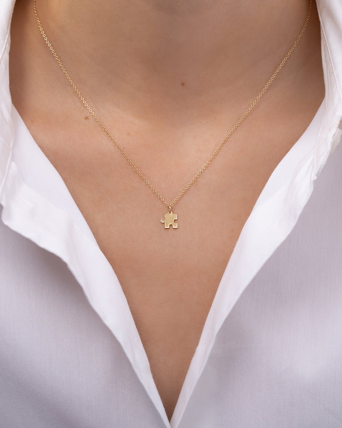Dije de pieza de rompecabezas en oro de 14K, foto 3