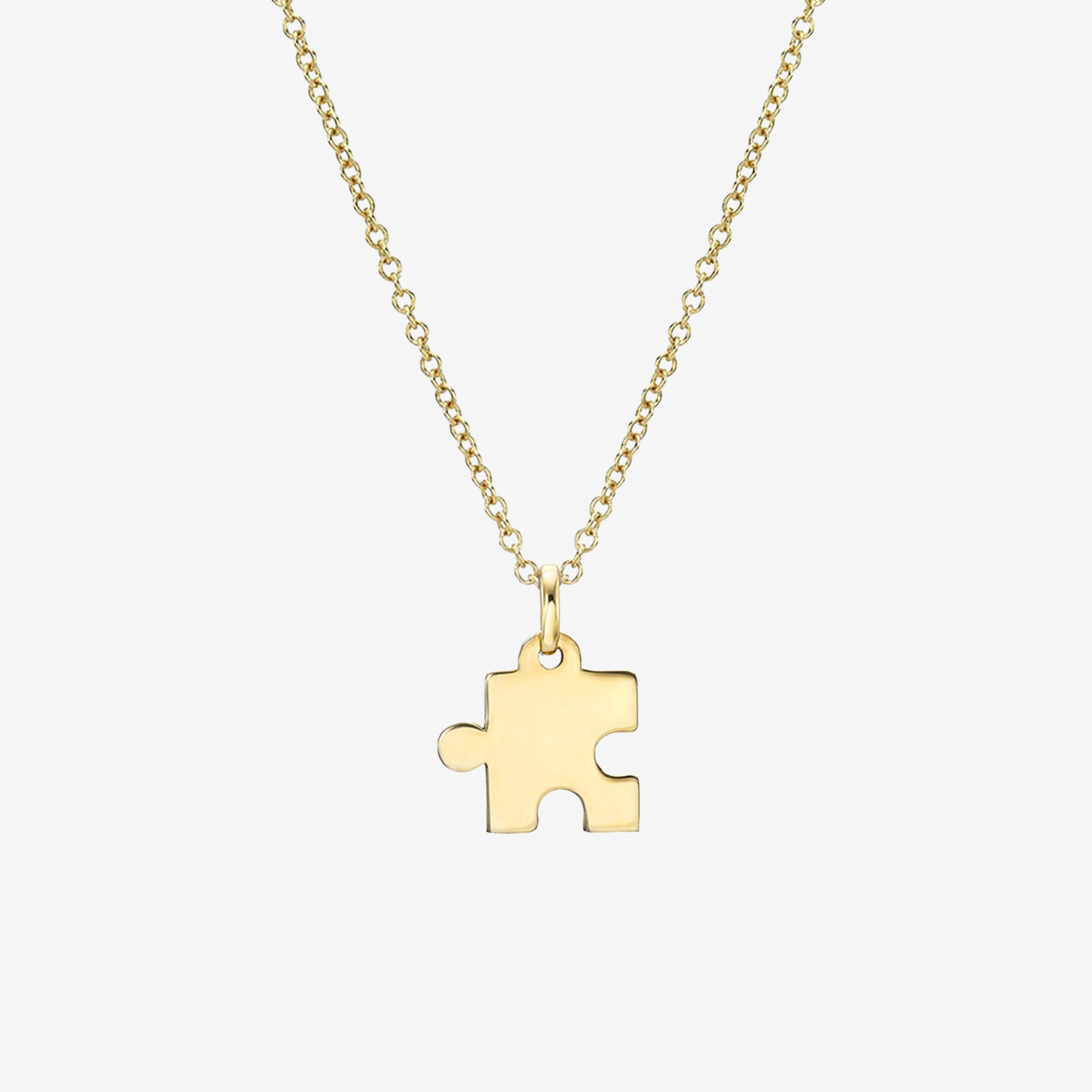14K Gold Puzzle Piece Necklace, photo 1