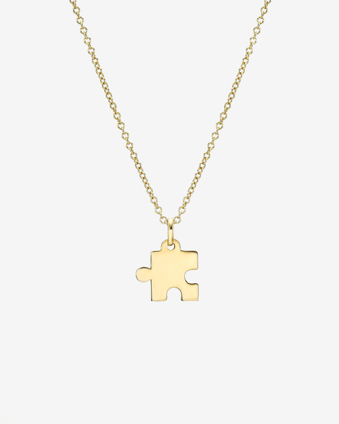 14K Gold Puzzle Piece Necklace, photo 1