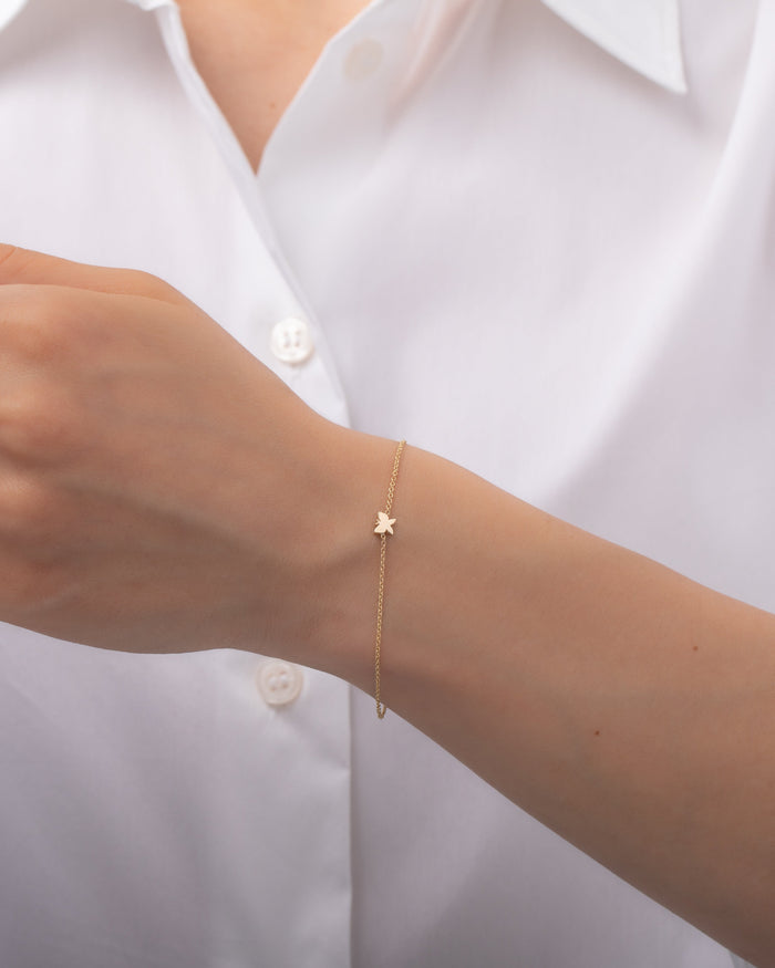 14K Gold Tiny Butterfly Bracelet, photo 2