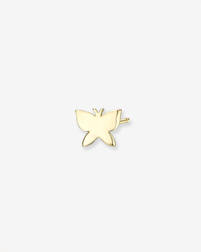 14K Gold Tiny Butterfly Stud Earring, photo 1