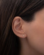 Aretes de botón mini de flor con diamantes en oro de 14K, foto 2