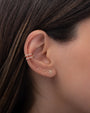 Aretes de botón mini de flor con diamantes en oro de 14K, foto 4