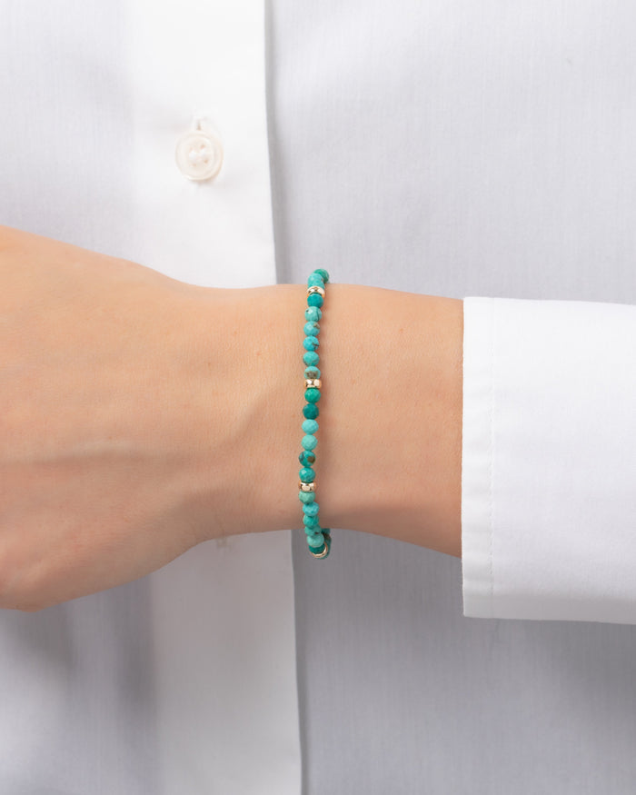14K Gold Turquoise Segment Bead Bracelet, photo 2