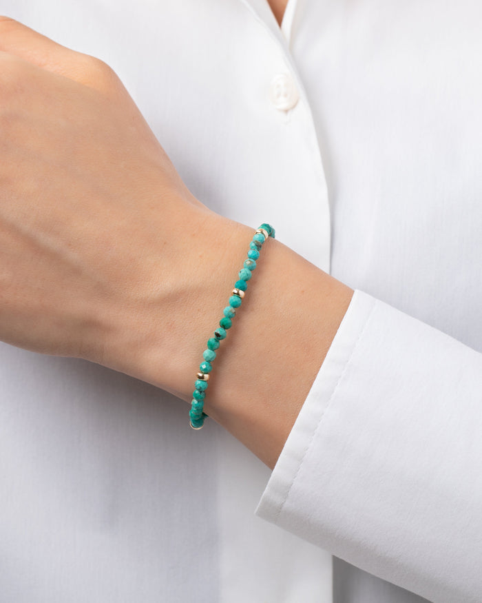 14K Gold Turquoise Segment Bead Bracelet, photo 3